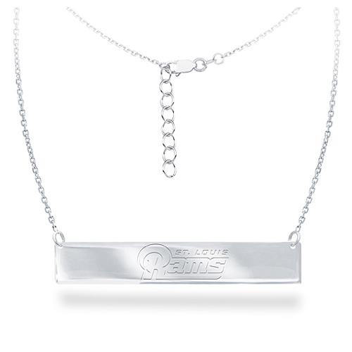 Sterling Silver Los Angeles Rams Bar 18in Necklace