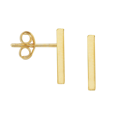 14k Yellow Gold Tiny Slender Bar Earrings