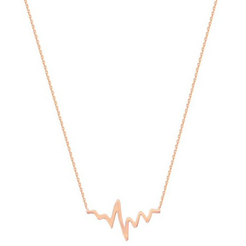 14kt Rose Gold Heartbeat 18in Necklace
