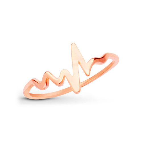 14kt Rose Gold Heartbeat Symbol Ring