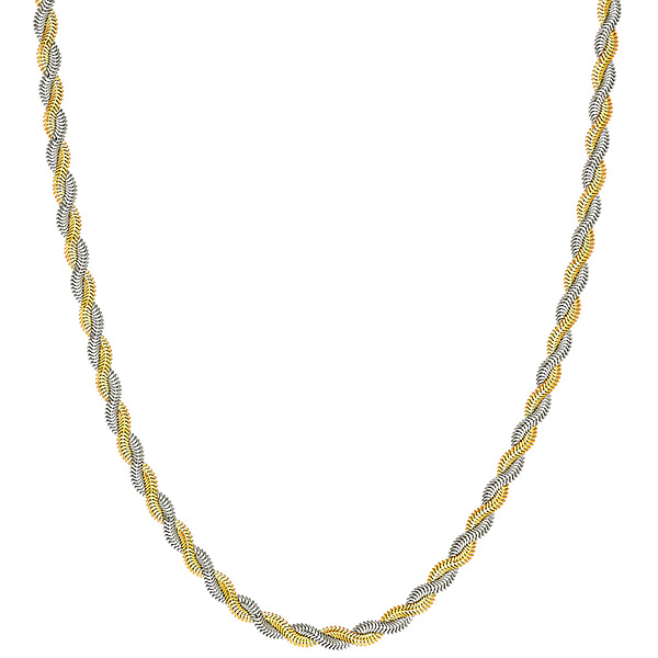 14k Two-tone Gold Braided Snake Chain 18in