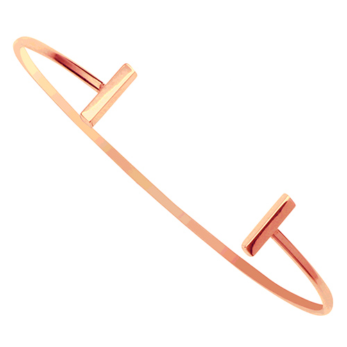14kt Rose Gold Staple Cuff Bangle