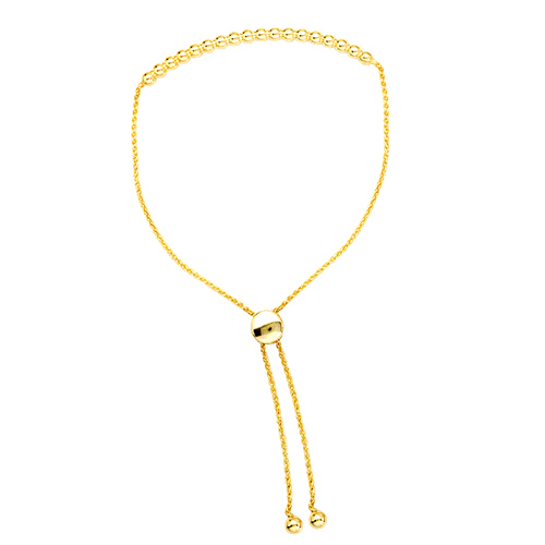 14kt Yellow Gold 9 1/2in Connecting Bead Bolo Bracelet