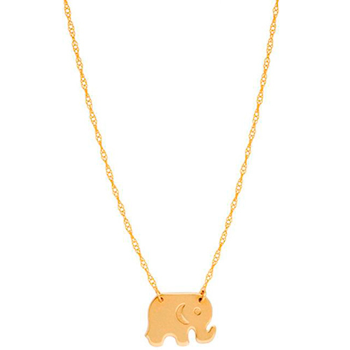 14k Yellow Gold Tiny Elephant Necklace