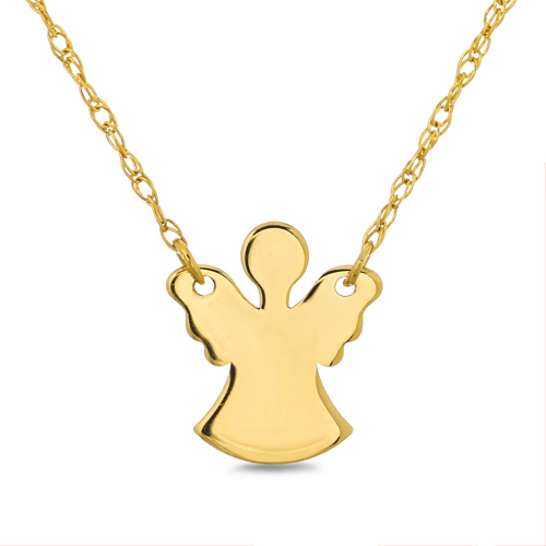 14k Yellow Gold Mini Angel Necklace