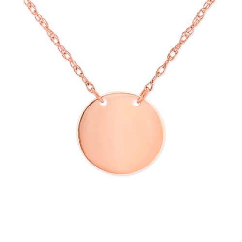 14k Rose Gold Mini Polished Disc Necklace