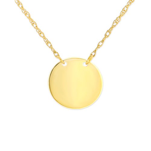 14k Yellow Gold Mini Polished Disc Necklace