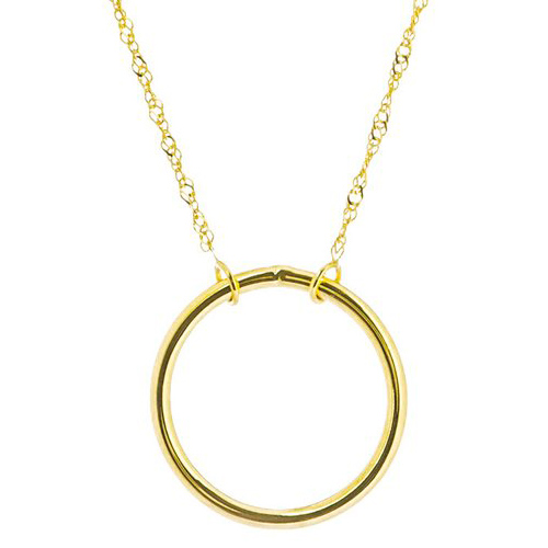 14k Yellow Gold Small Open Circle Necklace