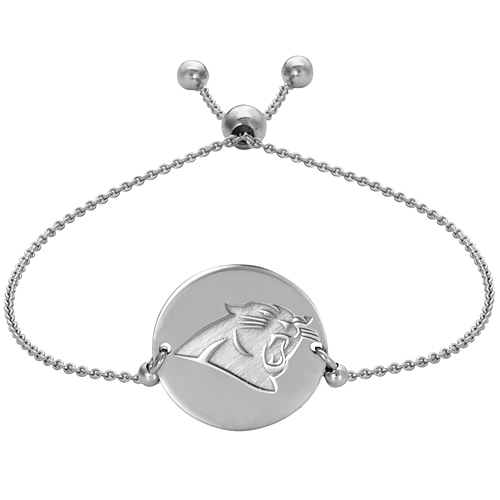 Sterling Silver Carolina Panthers Bolo Bracelet