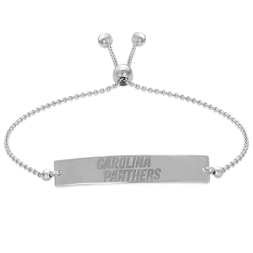 Sterling Silver Carolina Panthers Bolo Bar Bracelet