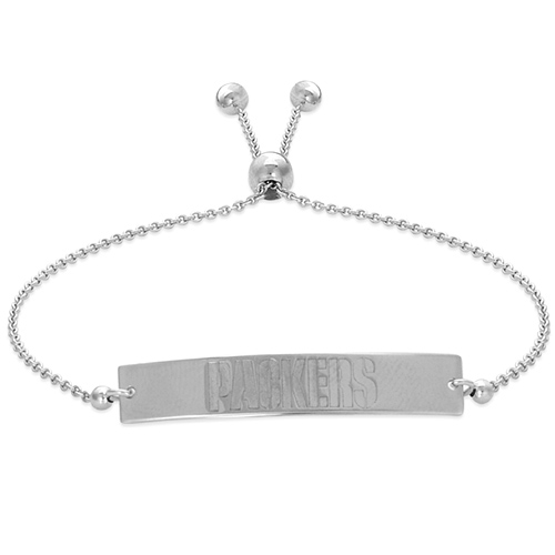 Sterling Silver Green Bay Packers Bolo Bar Bracelet