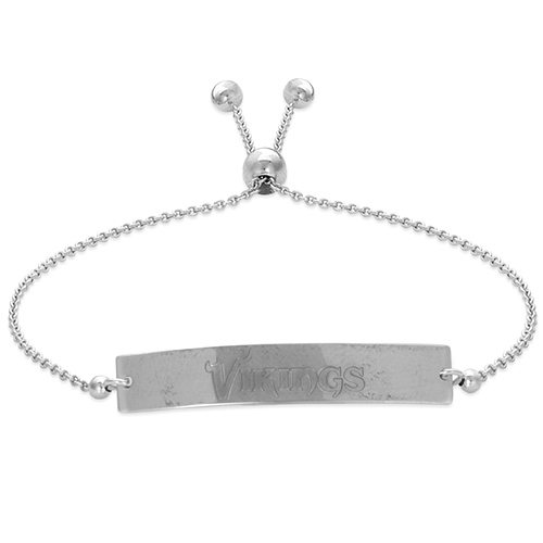 Sterling Silver Minnesota Vikings Bolo Bar Bracelet