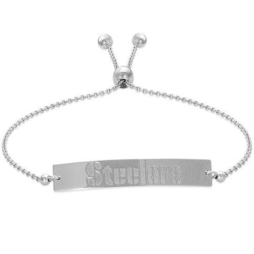 Sterling Silver Pittsburgh Steelers Bolo Bar Bracelet