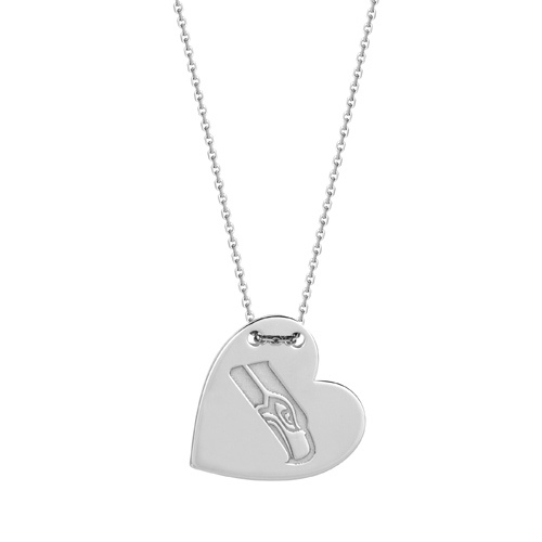 Sterling Silver Seattle Seahawks Tailored Heart 18in Necklace