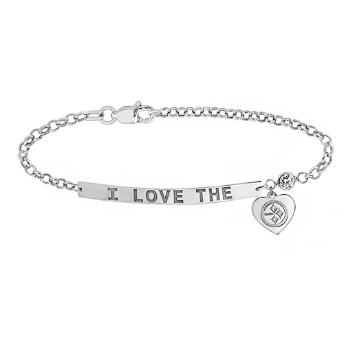 Sterling Silver I Love the Pittsburgh Steelers Bracelet