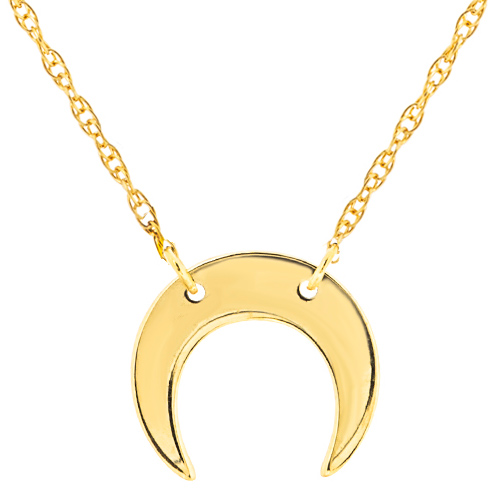 14k Yellow Gold Mini Crescent Moon Necklace