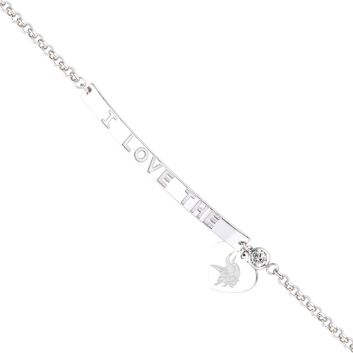 Sterling Silver I Love the Minnesota Vikings Bracelet