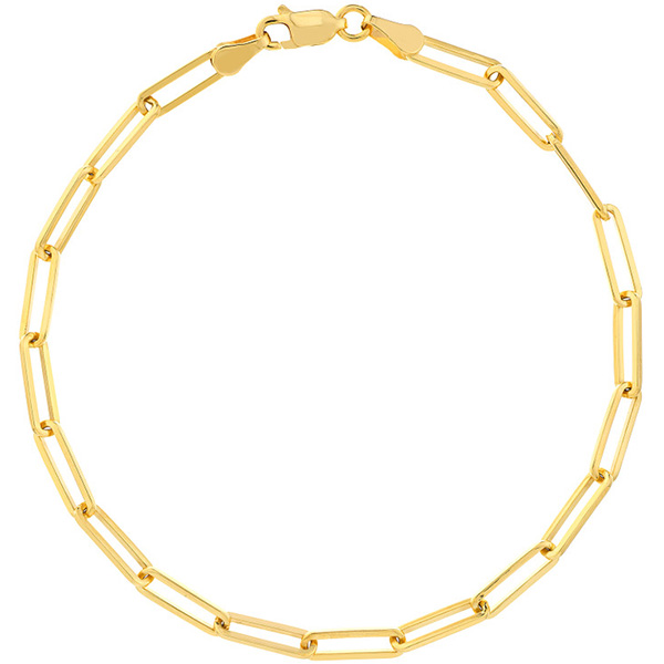 14k Yellow Gold 8in Long Link Bracelet 3.8mm Thick