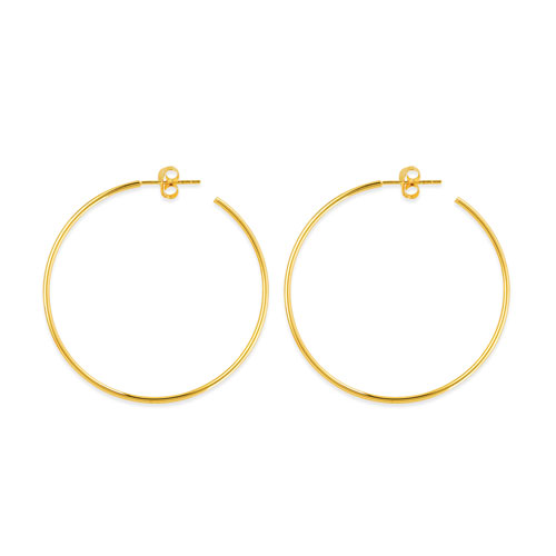 14k Yellow Gold 1 1/2in Open Post Hoop Earrings