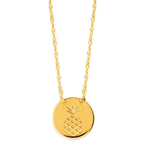 14k Yellow Gold Tiny Pineapple Necklace