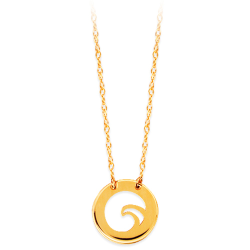14k Yellow Gold Mini Cut out Wave Necklace