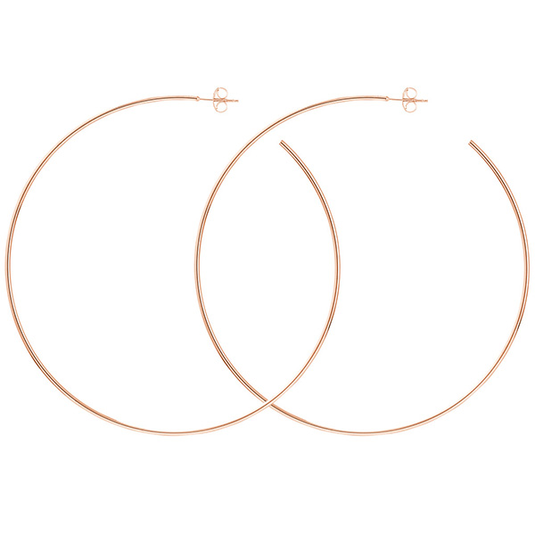 14k Rose Gold 3in Open Post Hoop Earrings