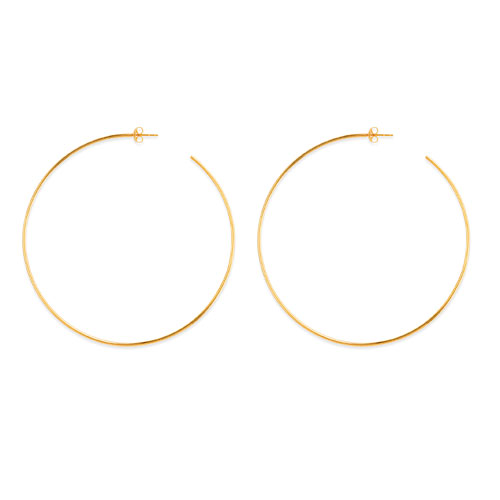 14k Yellow Gold 3in Open Post Hoop Earrings