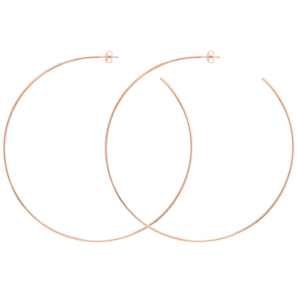 14k Rose Gold 3 1/2in Open Post Hoop Earrings