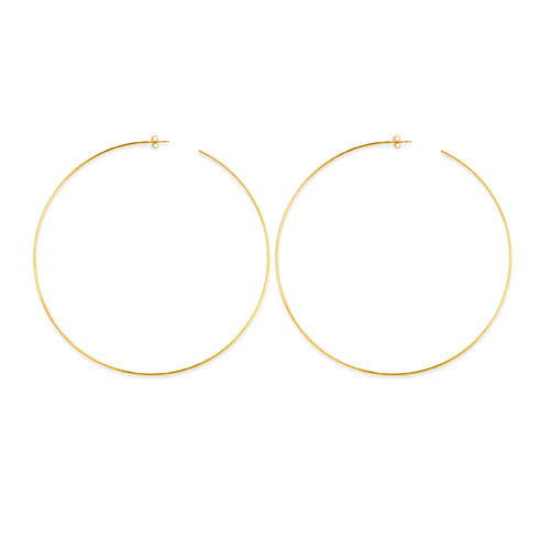 14k Yellow Gold 4in Open Post Hoop Earrings