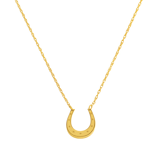 14k Yellow Gold Tiny Horseshoe Necklace