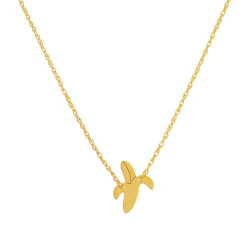 14k Yellow Gold Banana Charm Necklace