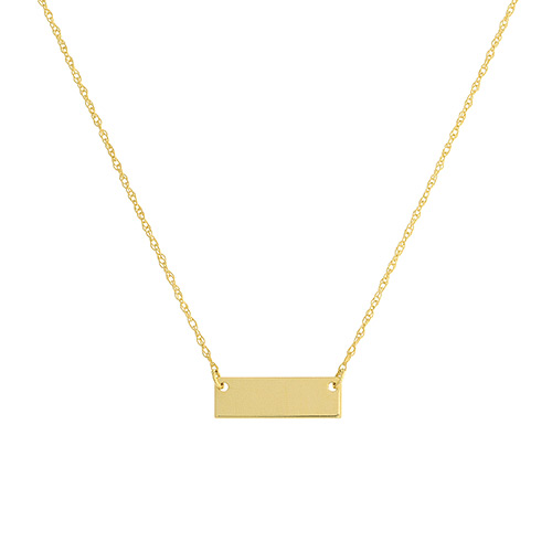 14k Yellow Gold Mini Bar Charm Necklace
