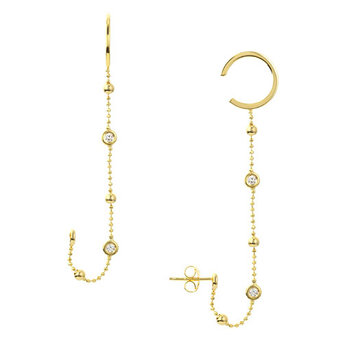 14k Yellow Gold 1/5 ct tw Diamond Earring Cuffs