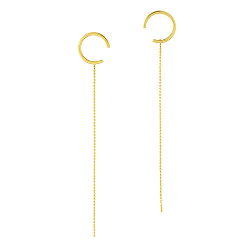 14k Yellow Gold Ear Cuffs with Dangling Strands