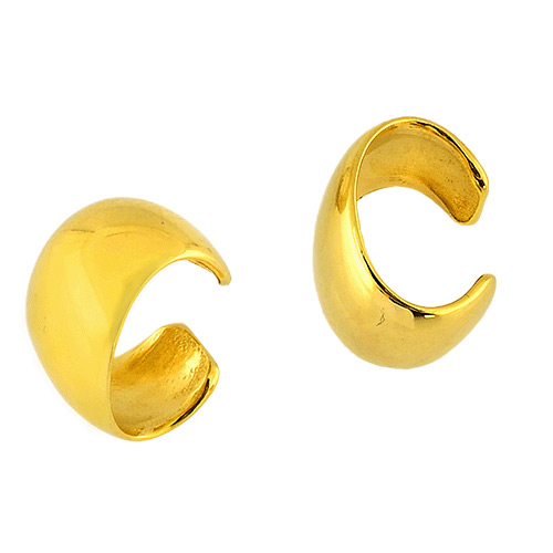 14k Yellow Gold Wide Ear Cuffs