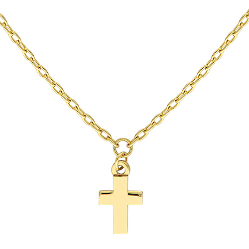 14k Yellow Gold Mini Cross Necklace