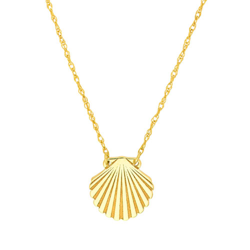 14k Yellow Gold Petite Sea Shell Necklace