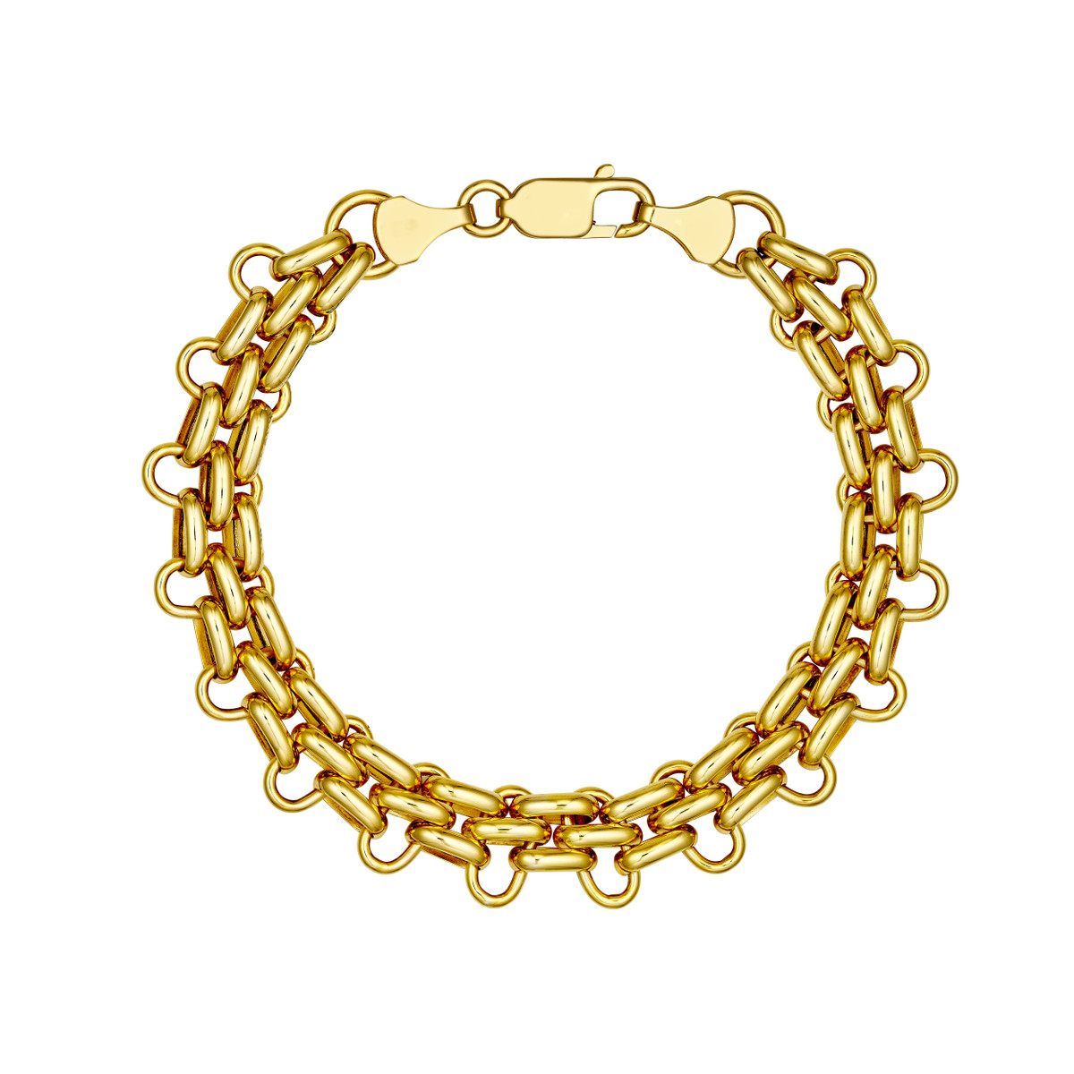 14k Yellow Gold Her Fantasy Link Bracelet 7.5in