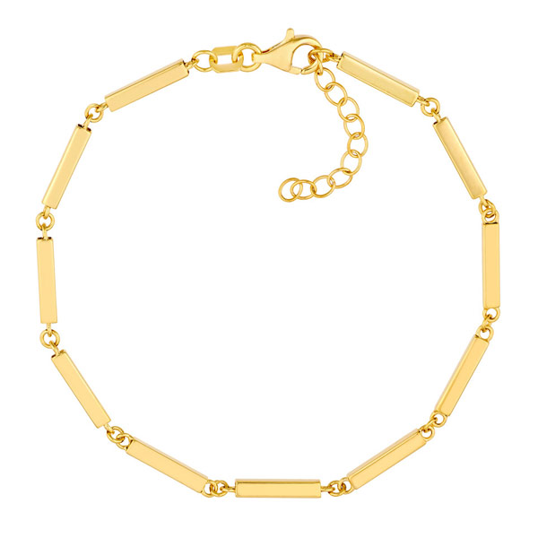 14k Yellow Gold Bar Station Adjustable Bracelet