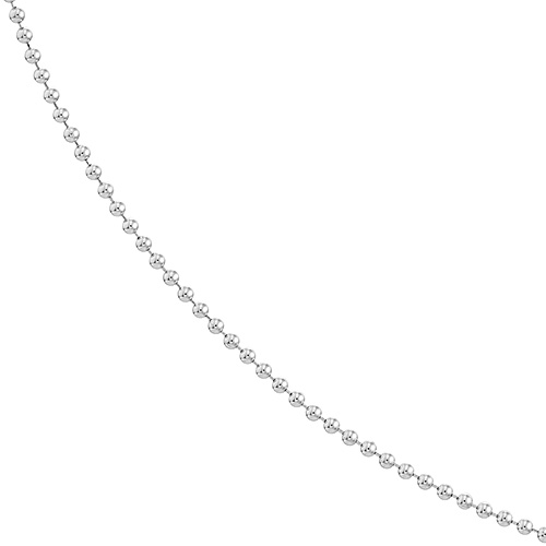 14k White Gold 18in Bead Chain 1.0mm