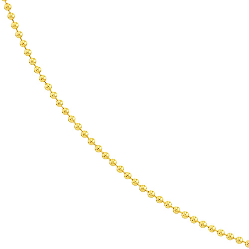 14k Yellow Gold 18in Bead Chain 1.0mm