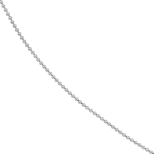 14k White Gold 16in Bead Chain 1.5mm