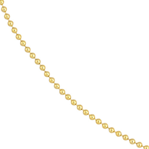 14k Yellow Gold 18in Bead Chain 2mm