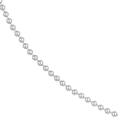 14k White Gold 20in Bead Chain 2.5mm