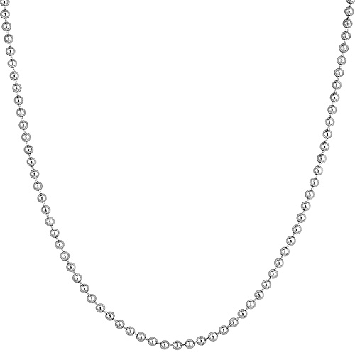 14k White Gold 22in Bead Chain 3mm
