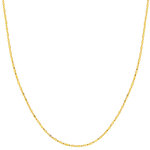 14k Yellow Gold 18in Bead and Bar Chain 1.2mm