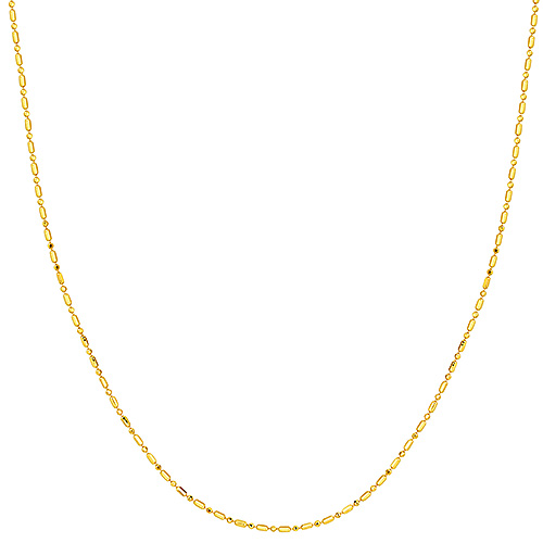 14k Yellow Gold 20in Bead and Bar Chain 1.2mm