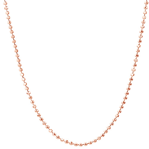 14k Rose Gold 16in Diamond-cut Bead Chain 1.2mm