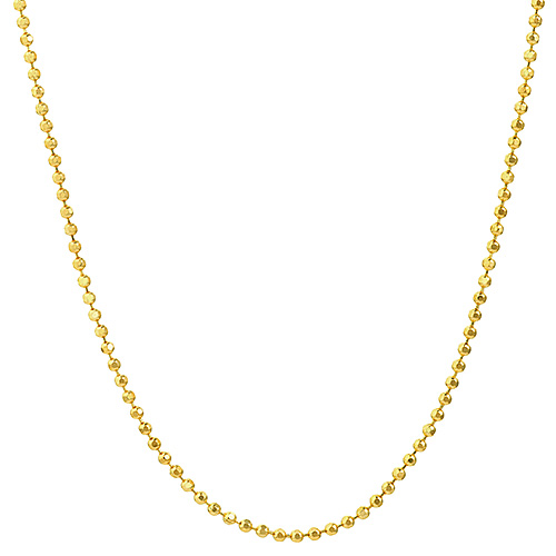 14k Yellow Gold 16in Diamond-cut Bead Chain 1.2mm
