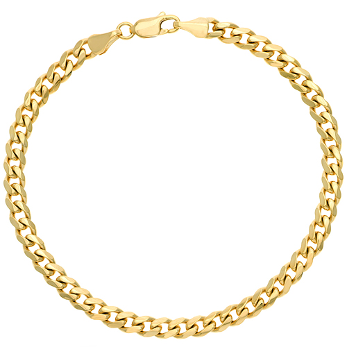14k Yellow Gold Men's Miami Cuban Link Bracelet